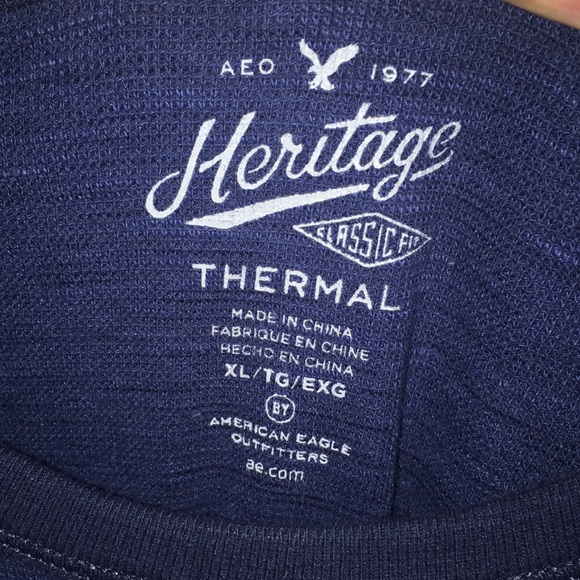 Gray & Navy Blue Long Sleeve Thermal Shirt - Picture 3 of 3